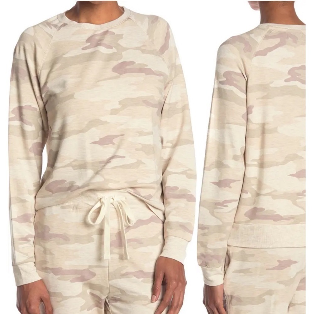 NWT Thread & Supply Jacey Tan Neutral Camo Raglan Pullover